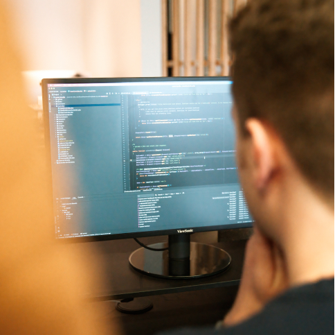 Backend web developer at work on a website at Vivo Group